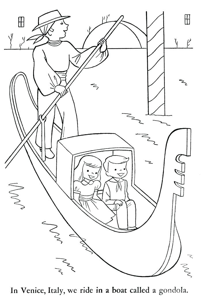 736x1061 Gondola Coloring Page Gondola Isolated On A White Background Stock