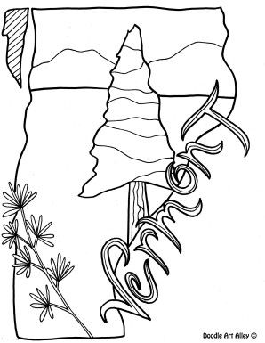 298x385 Vermont.jpg State Coloring Pages And Embroidery