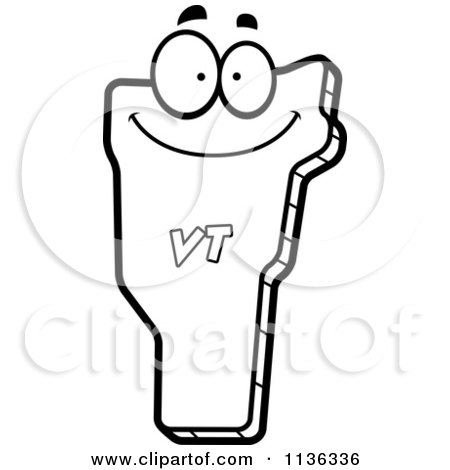 450x470 Cartoon Clipart Of An Outlined Happy Vermont State Character