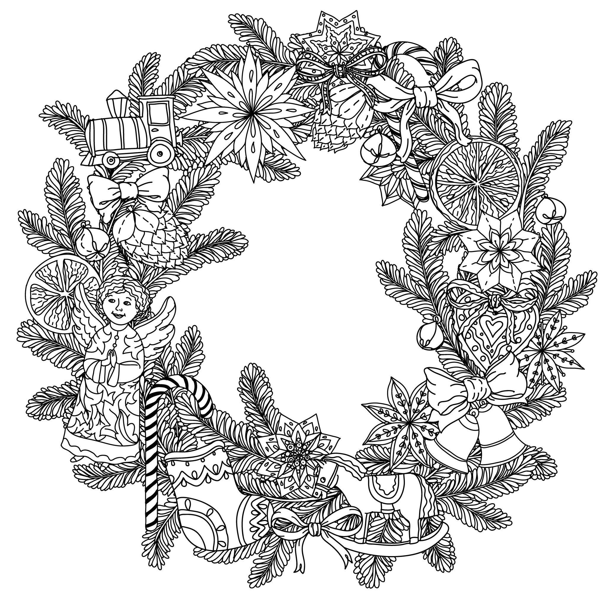 2048x2048 Adult Christmas Coloring Pages