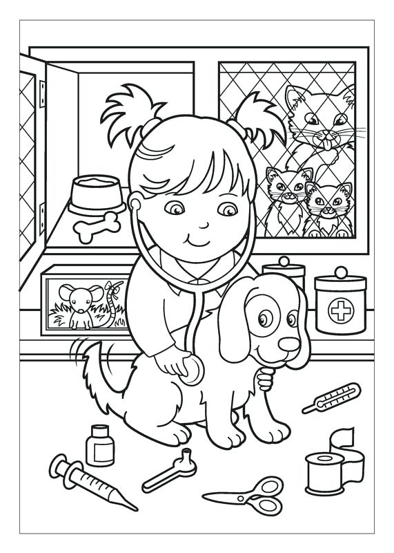 571x800 Veterinarian Coloring Page Vet Coloring Pages Free Veterinarian