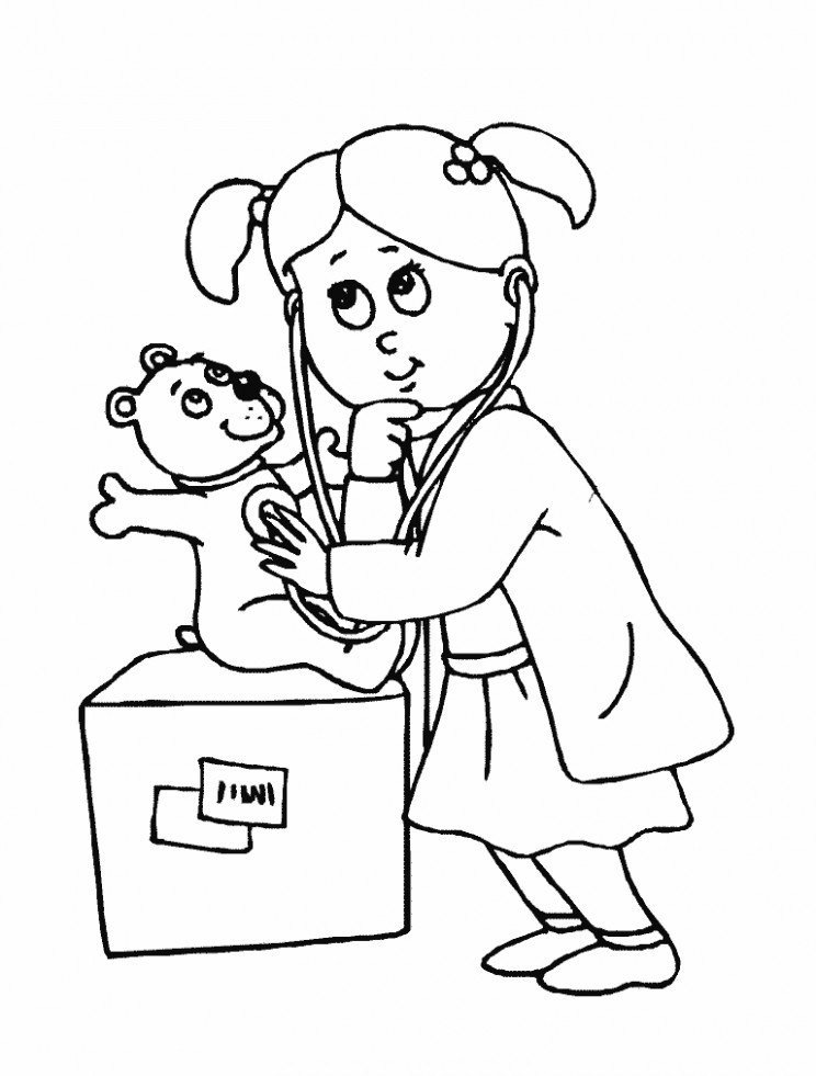 744x981 Printable Veterinarian Coloring Coloring Page Kids