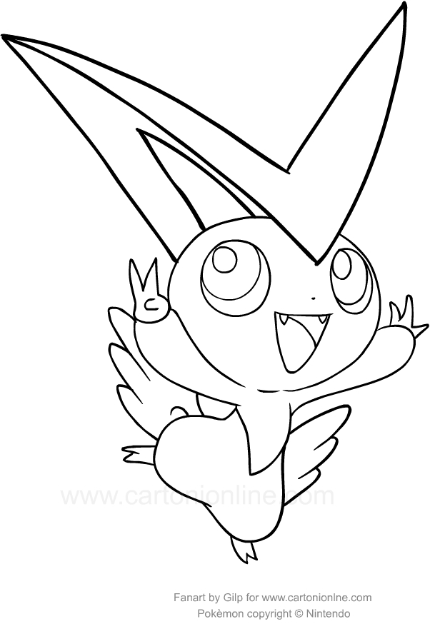 602x881 Drawing Victini Of The Pokemon Coloring Page