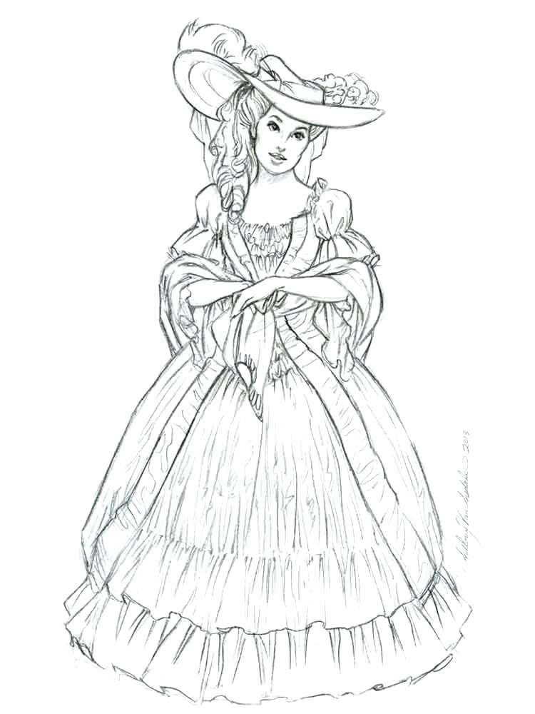 750x1000 Victorian Coloring Pages Simple Victorian Coloring Pages Woman