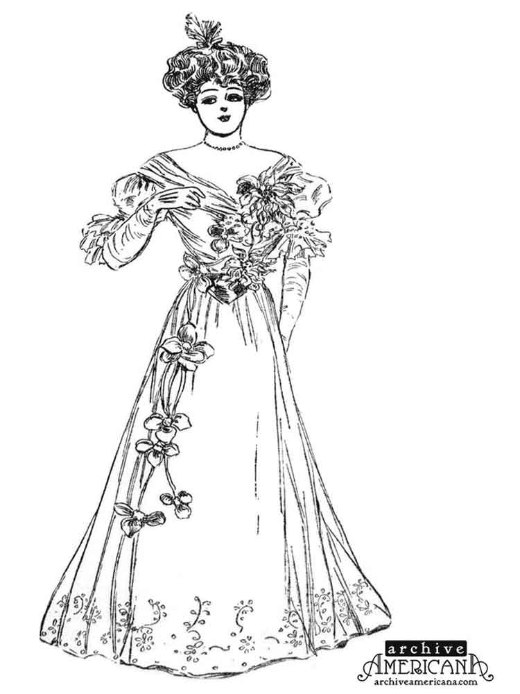 750x1000 Victorian Woman Coloring Pages. Free Printable Victorian Woman