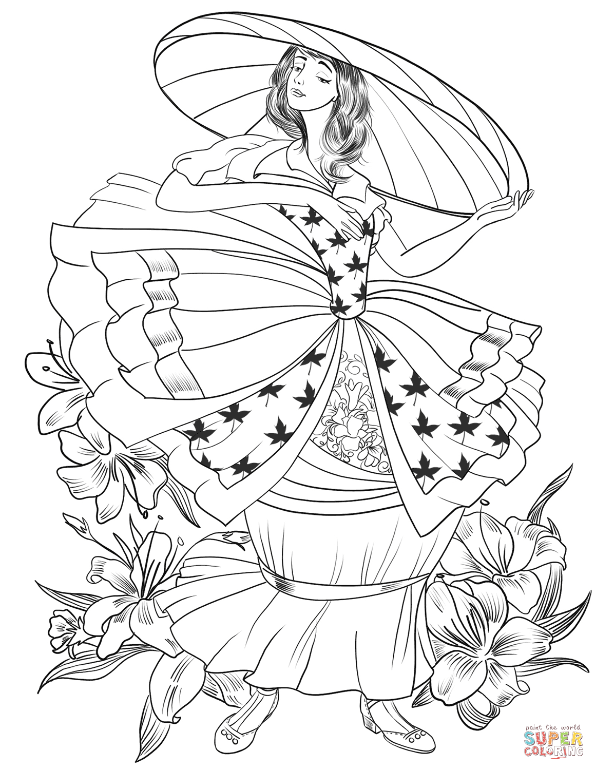 1159x1500 Important Ladies Hat Coloring Pages Victorian Lady In The Big Page