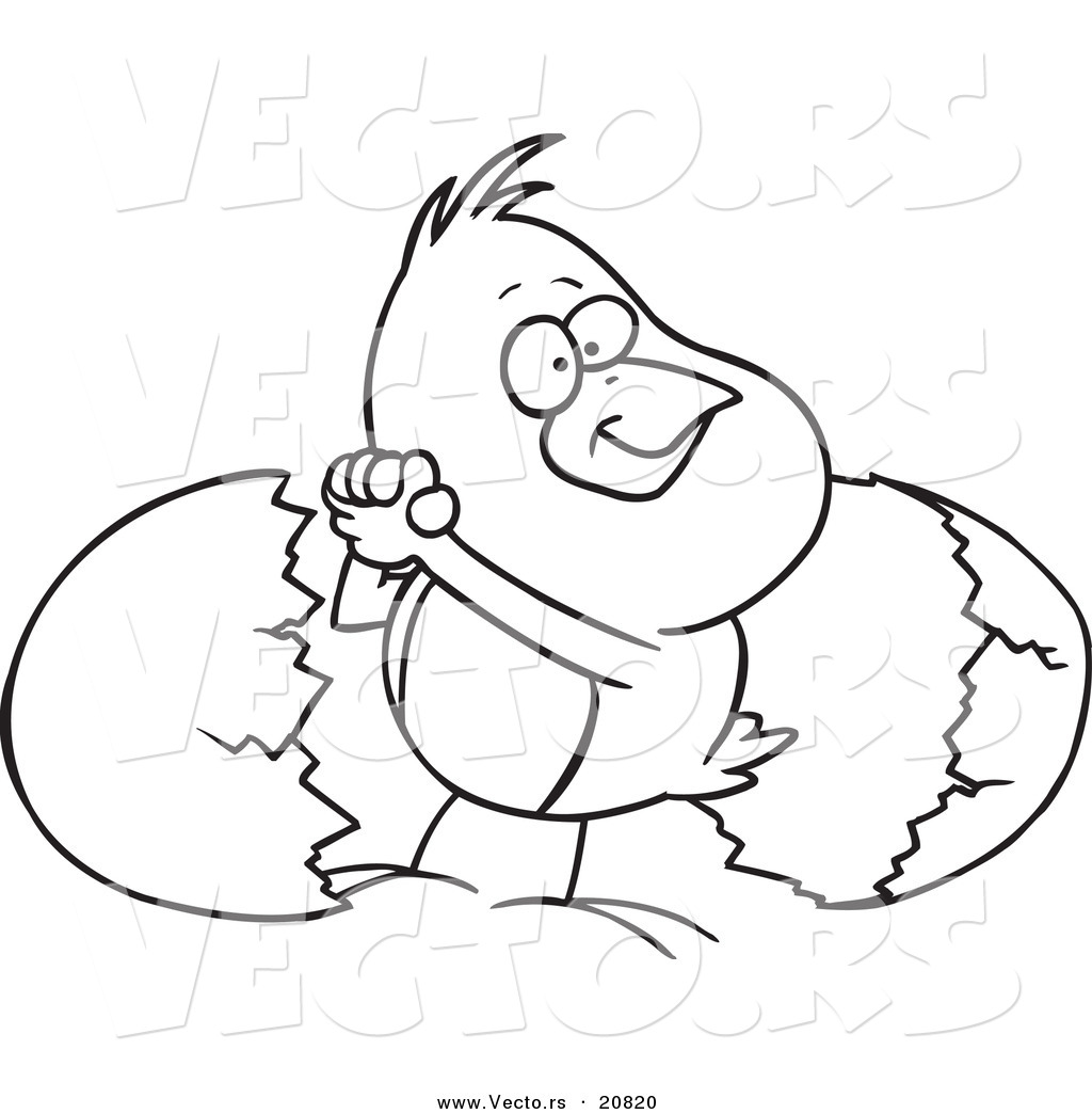 1024x1044 Vector Of A Cartoon Victorious Chick By An Egg Shell