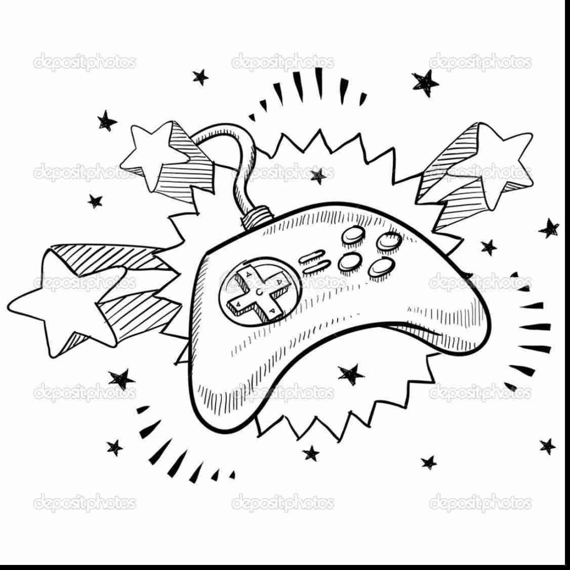 1126x1126 Surprising Game Controller Drawing With Video Coloring Pages