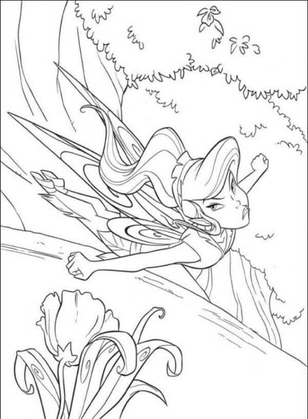 600x815 Vidia Flying Tinkerbell Coloring Page
