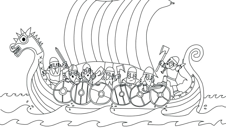960x544 Vikings Coloring Pages Viking Ship Coloring Page Viking Boat