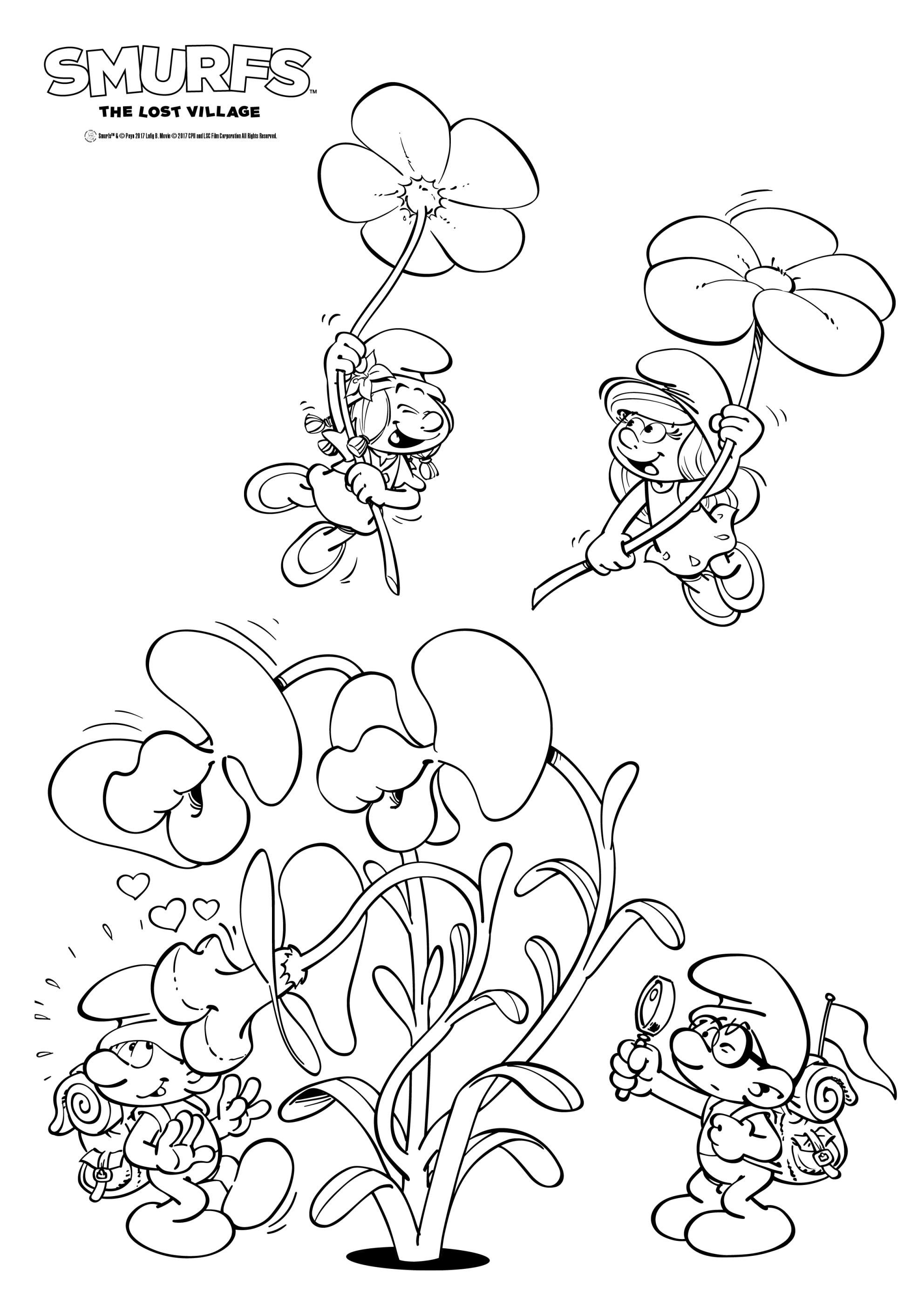 1984x2806 Smurfs Lost Village Colouring Page