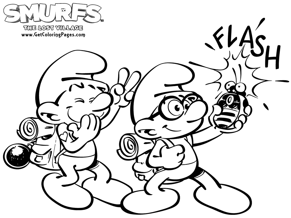 1024x768 Smurfs The Lost Village Coloring Page Movie 2017