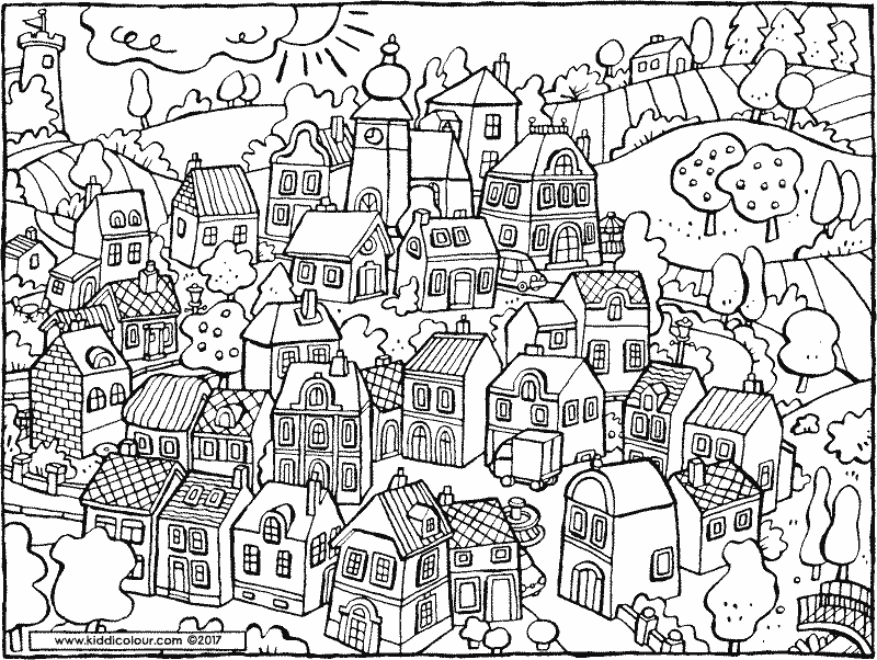 800x602 Village Coloring Pages