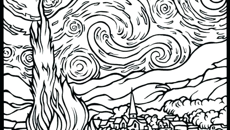 960x544 Starry Night Coloring Page Elegant Starry Night Coloring Page New