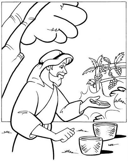 407x512 A Vineyard Worker's Wages (Matthew 20) Coloring Bible Nt