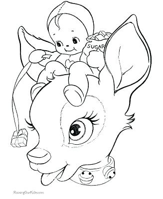 327x400 Vintage Christmas Coloring Pages Around The D Printable Coloring