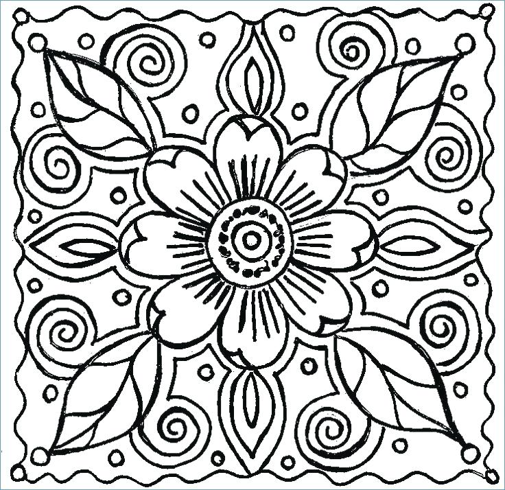 736x714 Easy Violet Flower Coloring Page For Preschool Flower Coloring