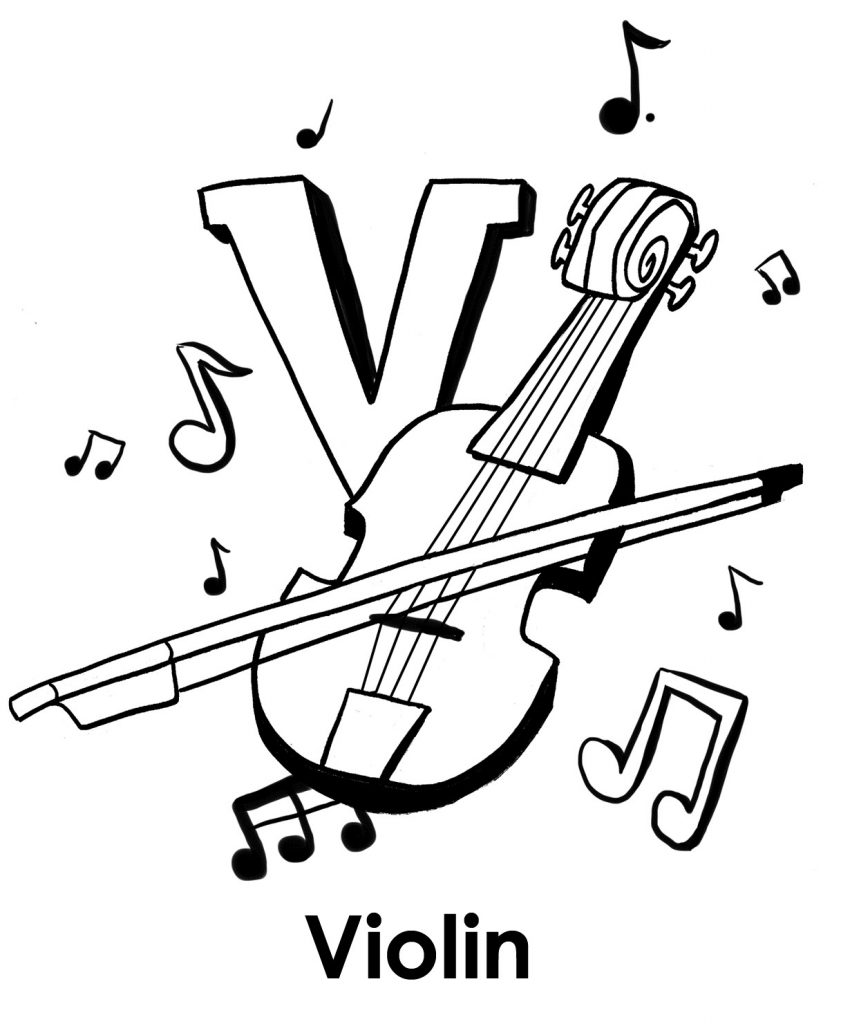 841x1024 Violin Coloring Pages