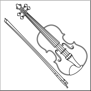 304x304 Clip Art Violin (Coloring Page) I Abcteach