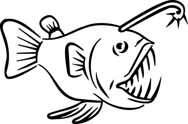 600x394 Angler Fish Outline Coloring Pages, Angler Fish Coloring Pages