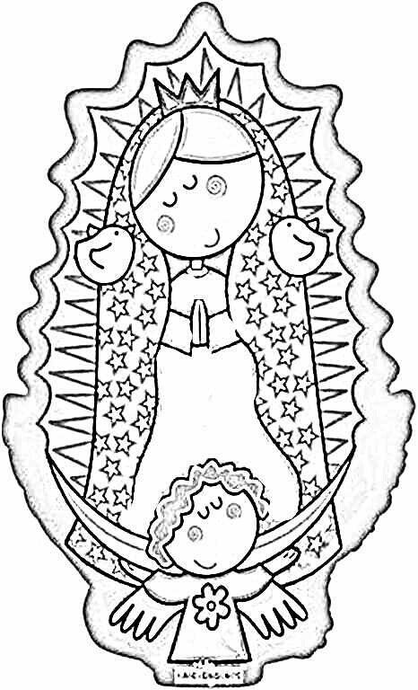466x768 La Virgen De Guadalupe~coloring Page Virgencitas Milky Varios
