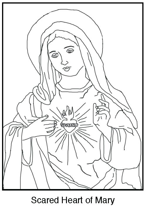 501x712 Mary Coloring Pages Free Coloring Page The Immaculate Heart