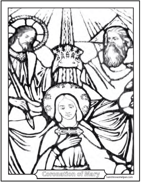 590x762 Saint Mary Coloring The Coronation Of Mary