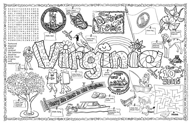 649x420 Virginia State Symbols Coloring Pages
