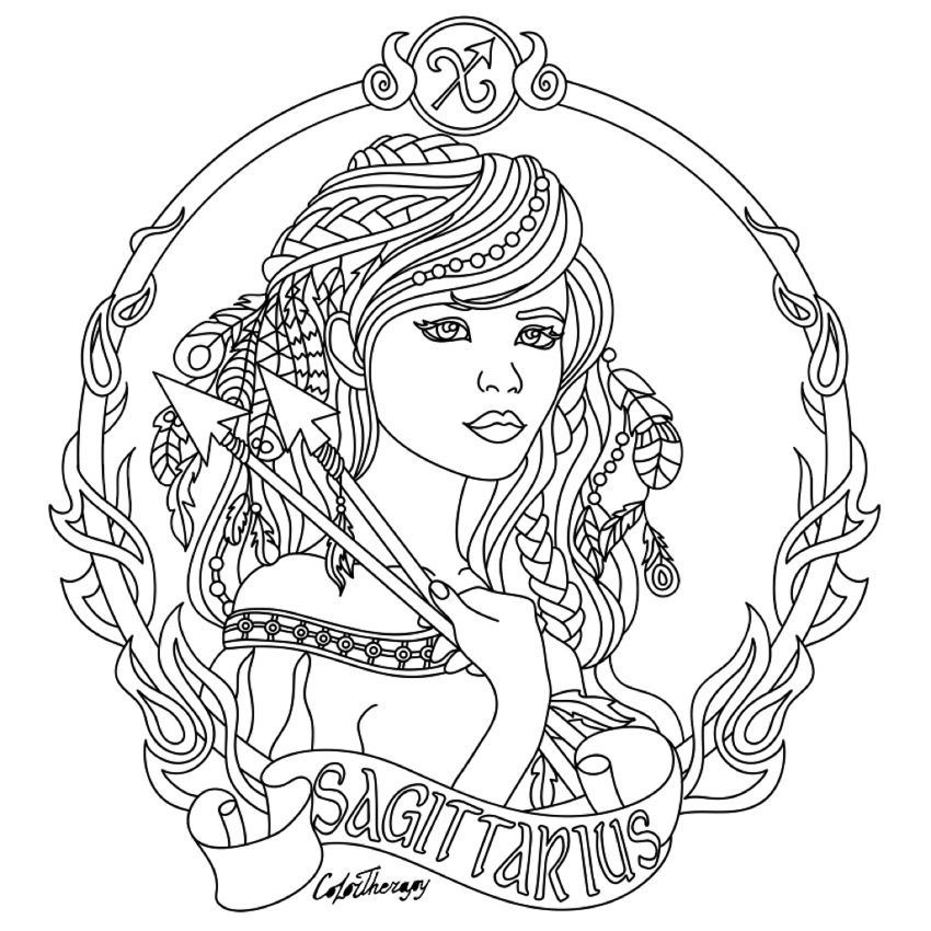 850x850 Free Printable Virgo Adult Coloring Page. Download It In Pdf