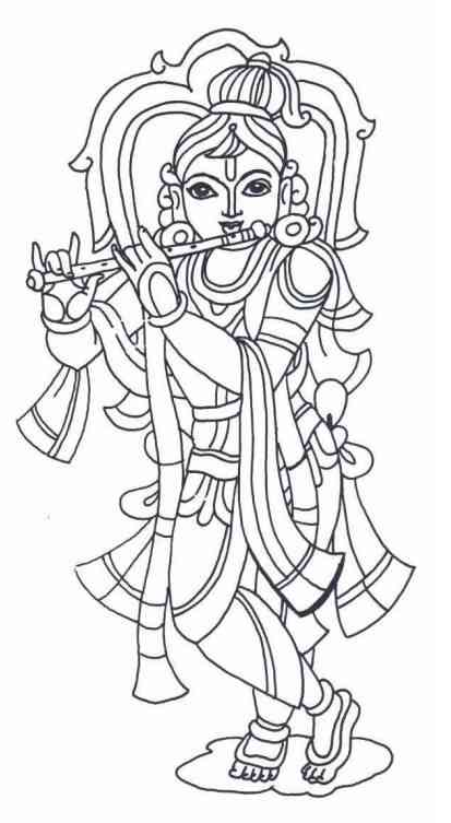 413x753 Printable Vishnu Coloring Page