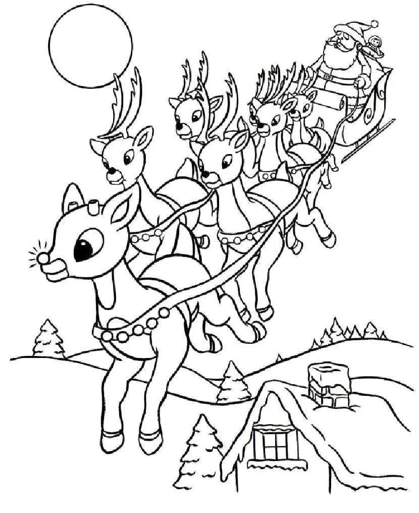 830x1016 Christmas Colouring Reindeer Coloring Pages Prepossessing