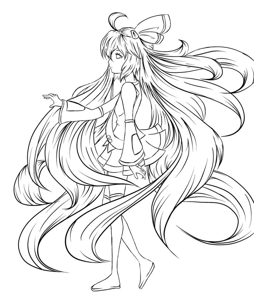 816x979 Vocaloid Coloring Page