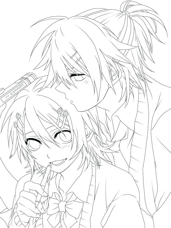 598x800 Vocaloid Coloring Pages Peaky Strawberry Vocaloid Len Coloring