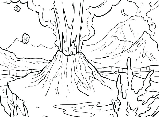 670x494 Coloring Pages Volcano Coloring Pages Shield Volcano Coloring