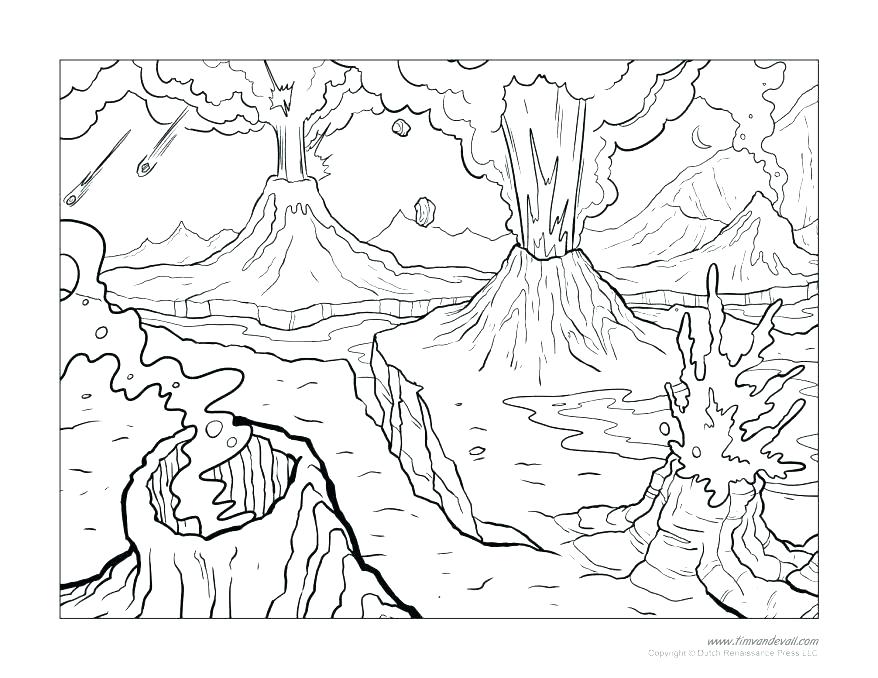 878x678 Volcano Coloring Page Volcanic Explosion Coloring Page Volcano
