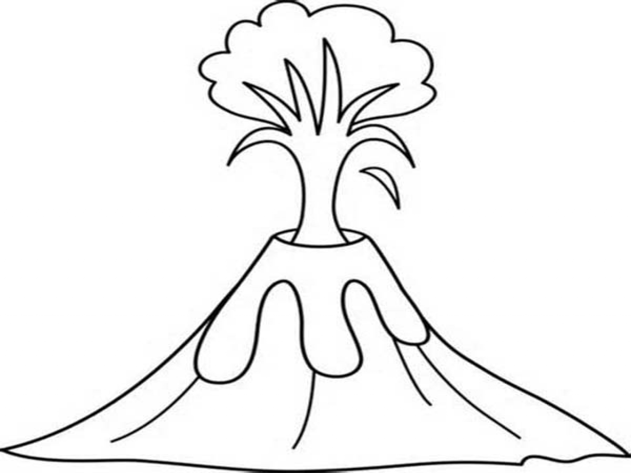 1280x960 Amazing Volcano Coloring Pages Volcanic Eruption Page Free
