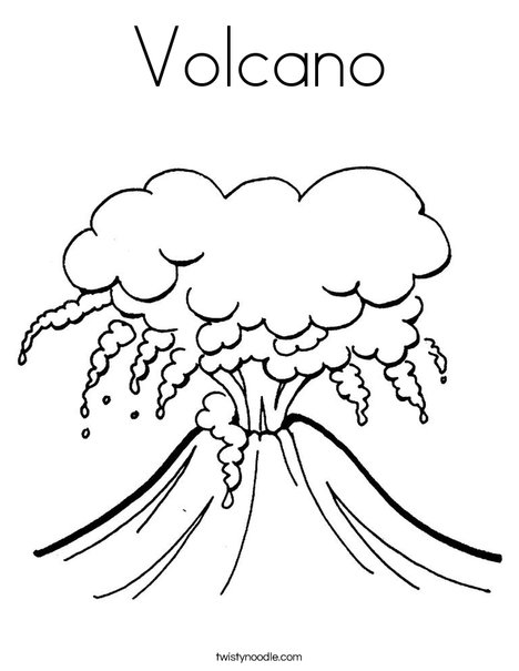 468x605 Volcano Coloring Page