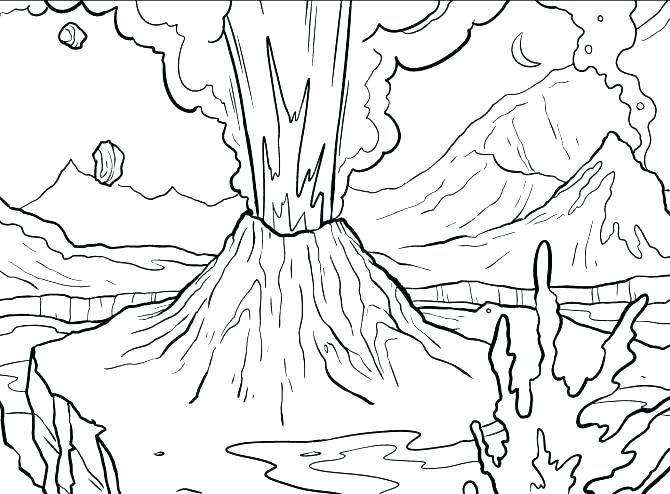 670x494 Volcano Coloring Page Best Colouring In Snazzy Volcano Coloring