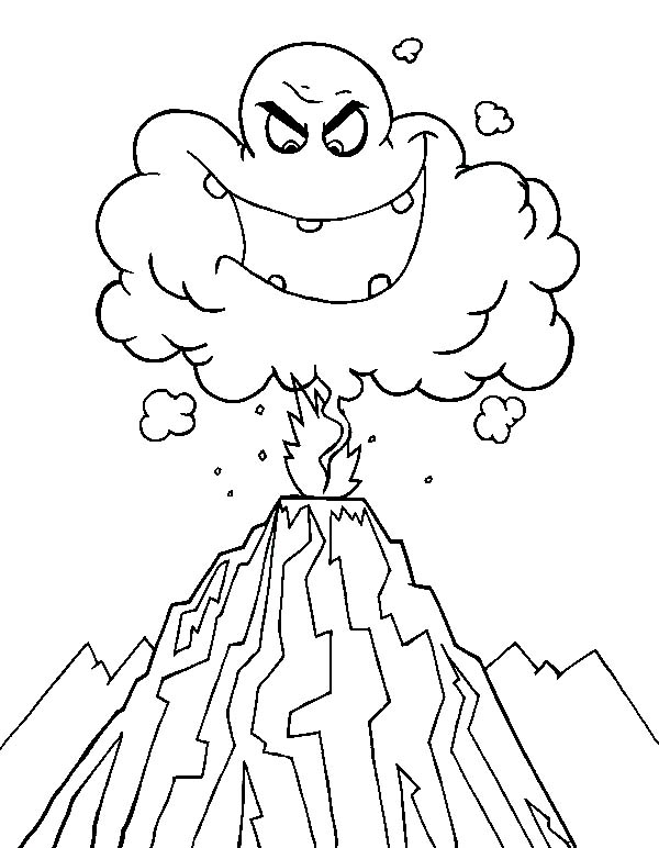 600x772 Deadly Hot Ash Cloud In Volcano Eruption Coloring Page