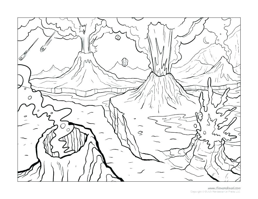878x678 Volcano Eruption Coloring Pages Printable Coloring Volcano