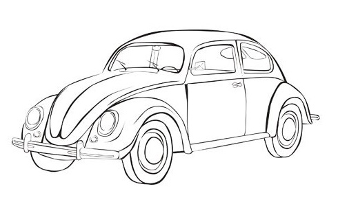 490x297 Top 5 Legendary Volkswagen Beetle Car Coloring Sheets