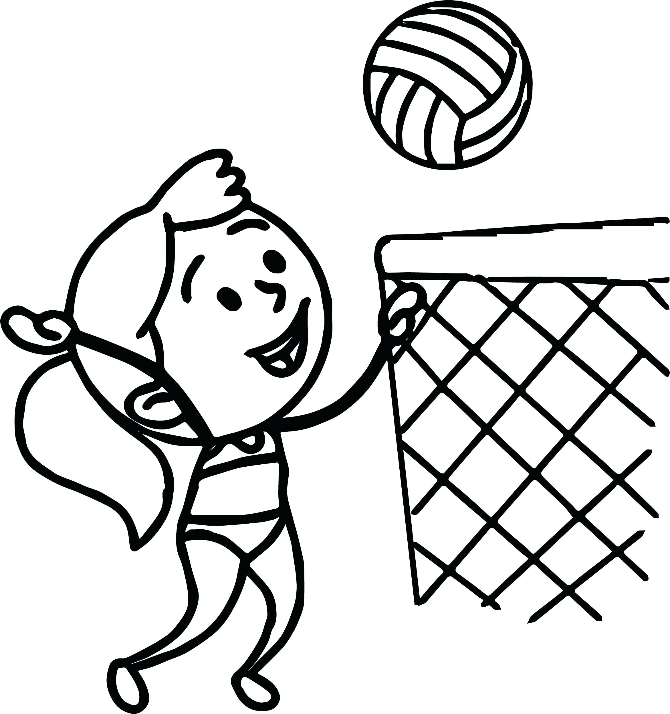 2342x2494 New Coloring Volleyball Pages Girl In Bathing Suit