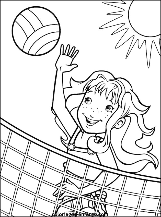 630x850 Playing Volleyball Coloring Page