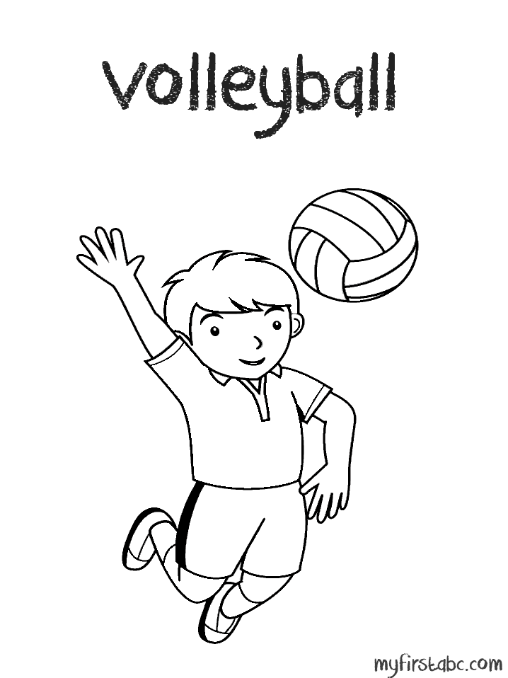 718x958 Volleyball Coloring Page