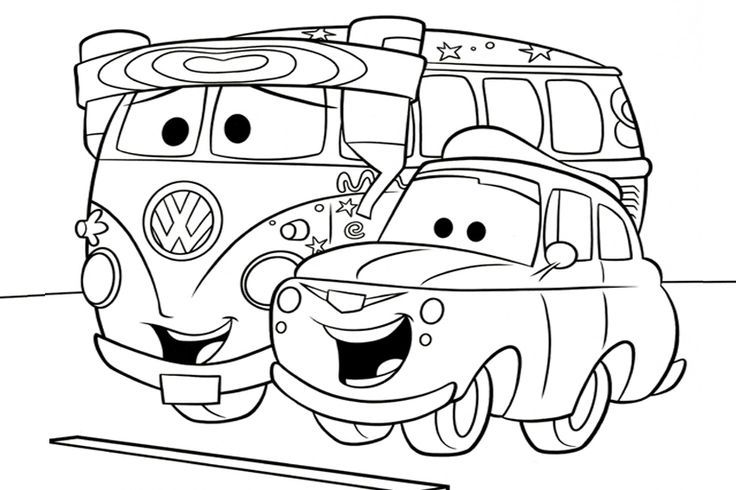 736x490 Fillmore And Luigi Bus, Coloring Page Vw Luigi