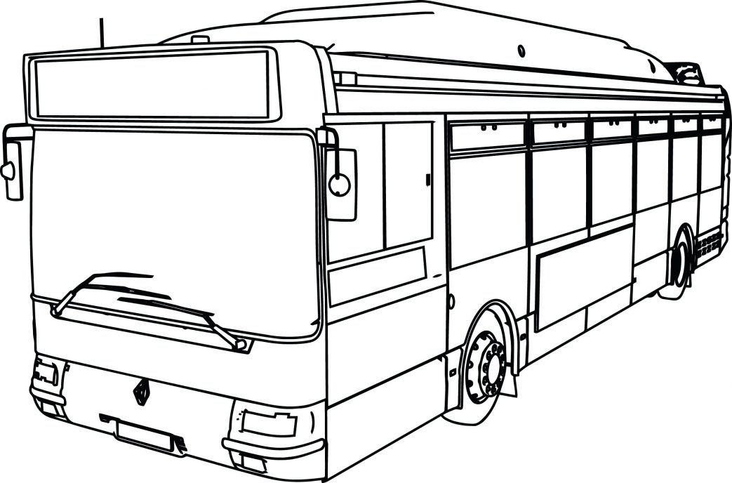 1043x688 School Bus Coloring Book Pages Drawing Of A How To Draw For Kids