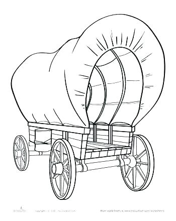 350x440 Trend Covered Wagon Coloring Page Print Horse In A Stable Pages