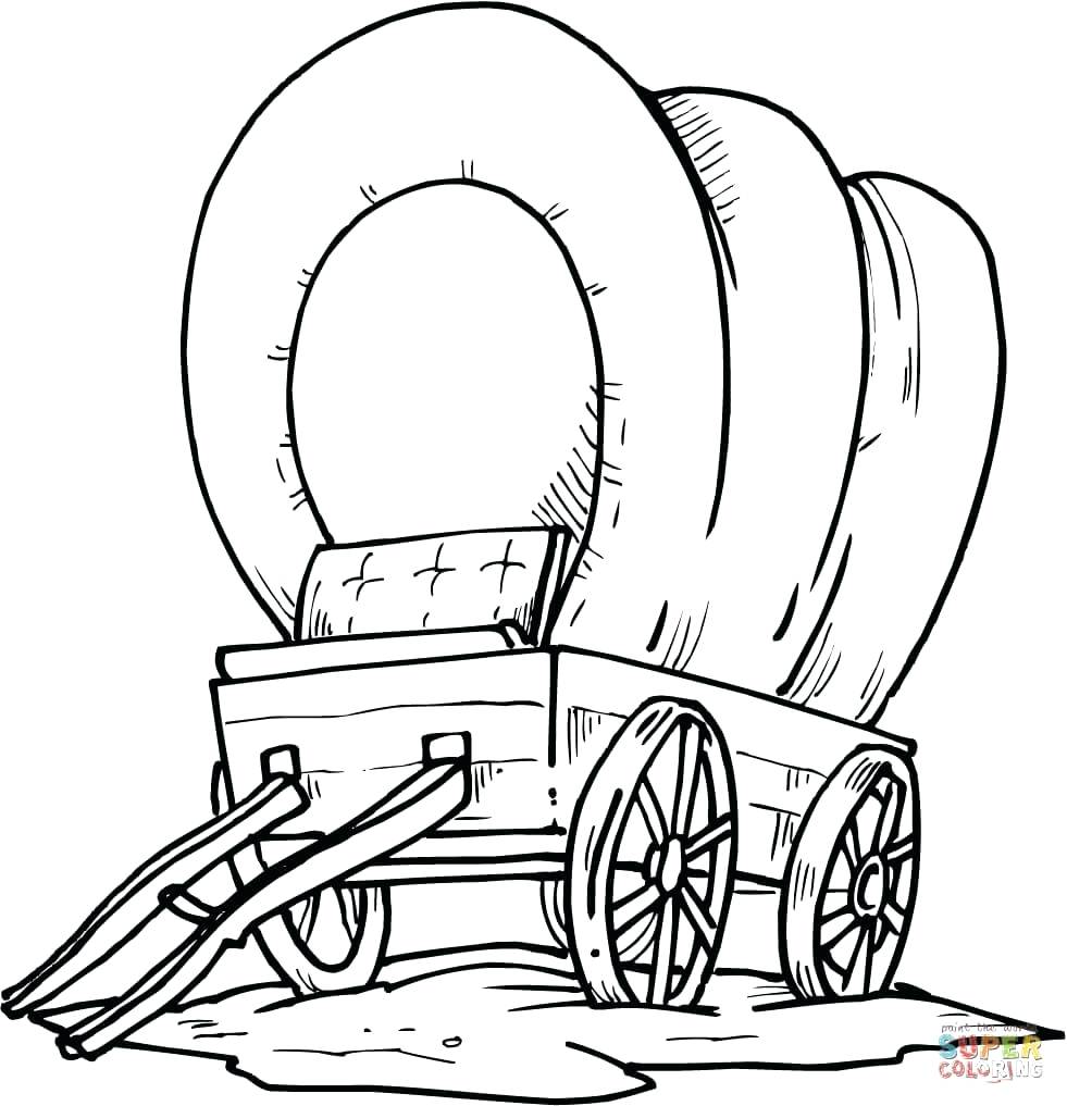 981x1017 Wagon Coloring Page