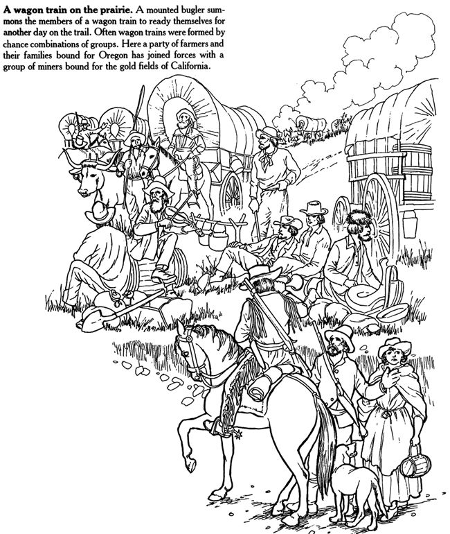 650x770 Wagon Train Coloring Pages Big Book Of The Old West To Color