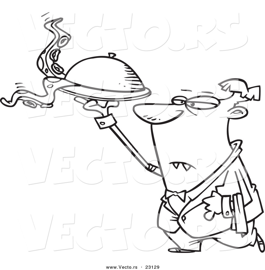 1024x1044 Vector Of A Cartoon Vampire Waiter